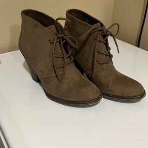 Tan suede booties
